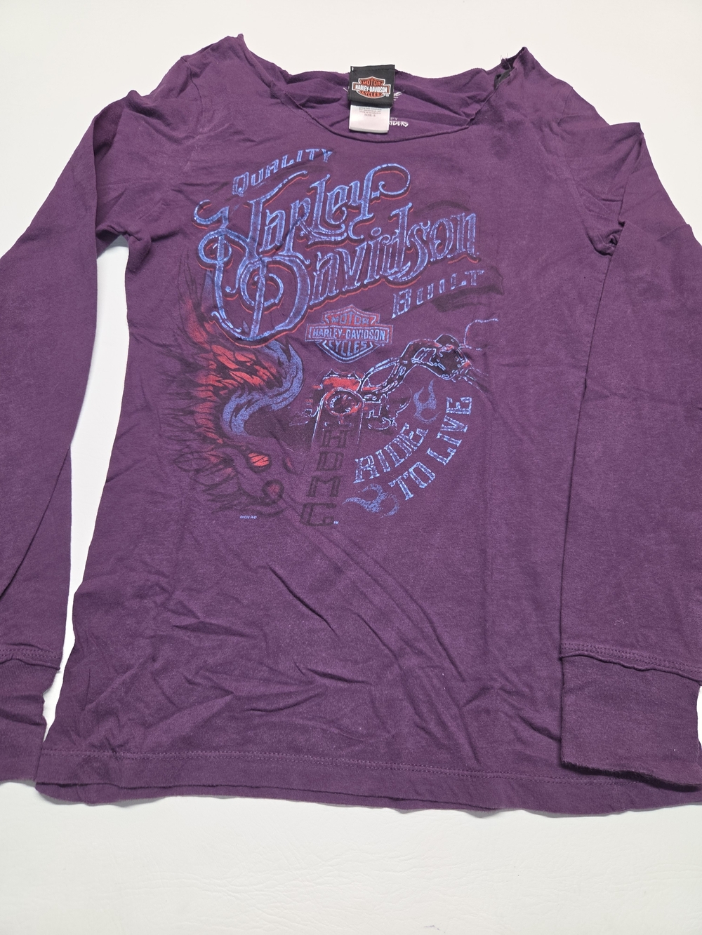 Harley-Davidson Women's Purple Long Sleeve Graphic Shirt
